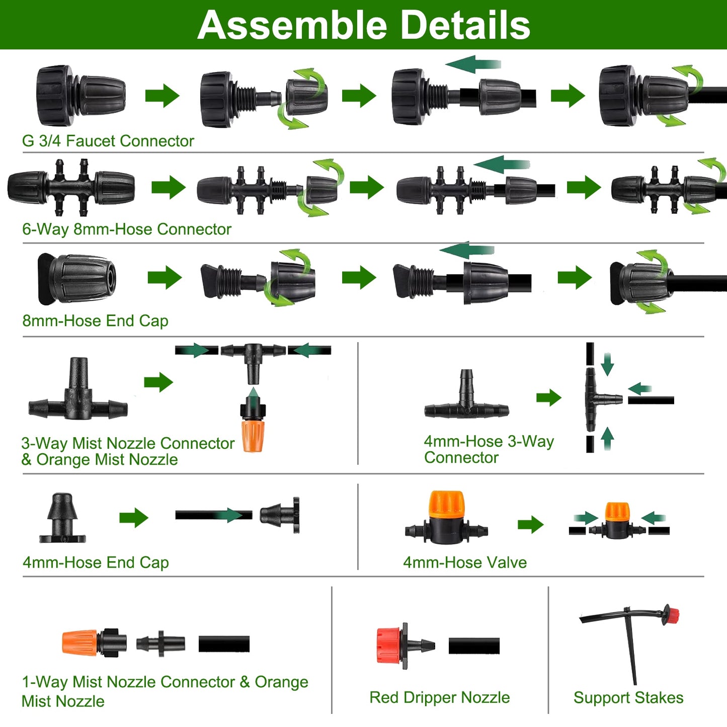 Automatic Drip Irrigation Kit for Garden & Greenhouse Watering System