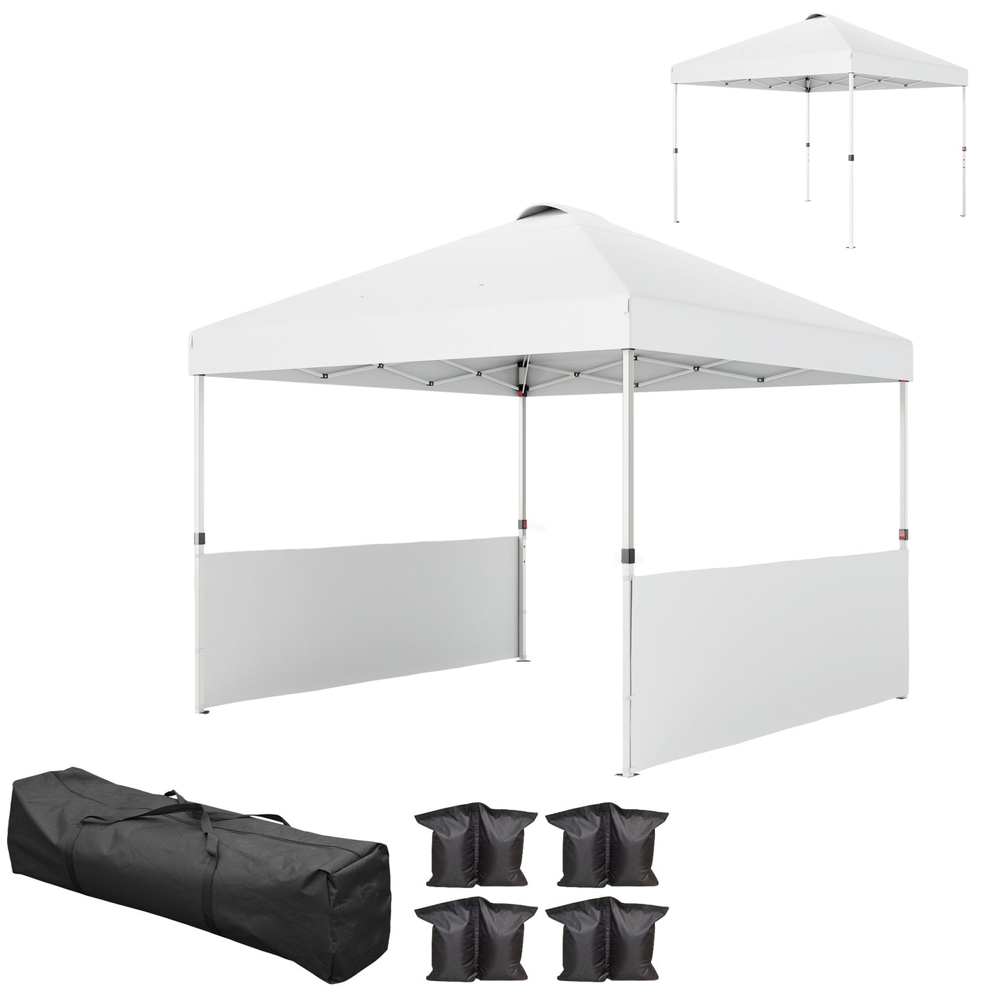 10x10 Pop Up Canopy Tent with Sidewalls - UV50+ Sun Shelter