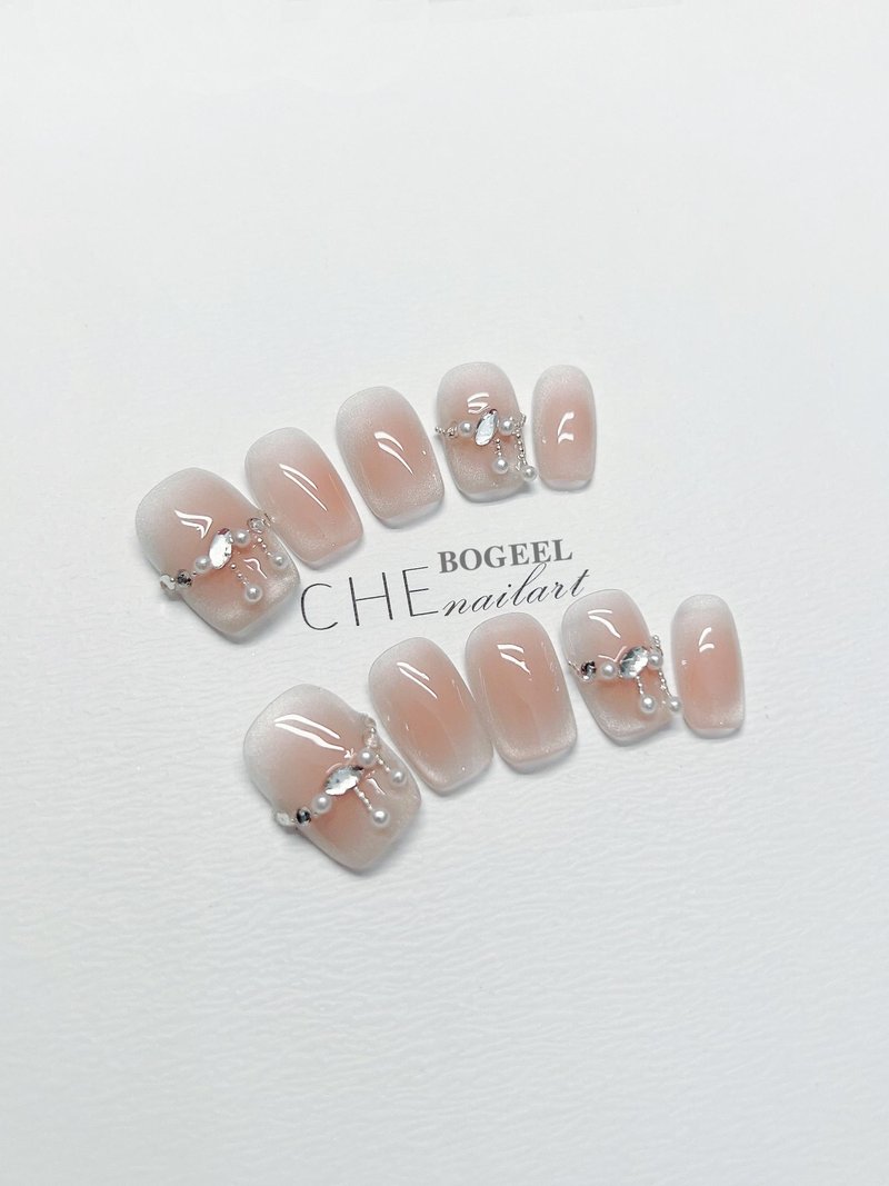 Rhinestone Nail Stickers Short Square Multiple Sizes