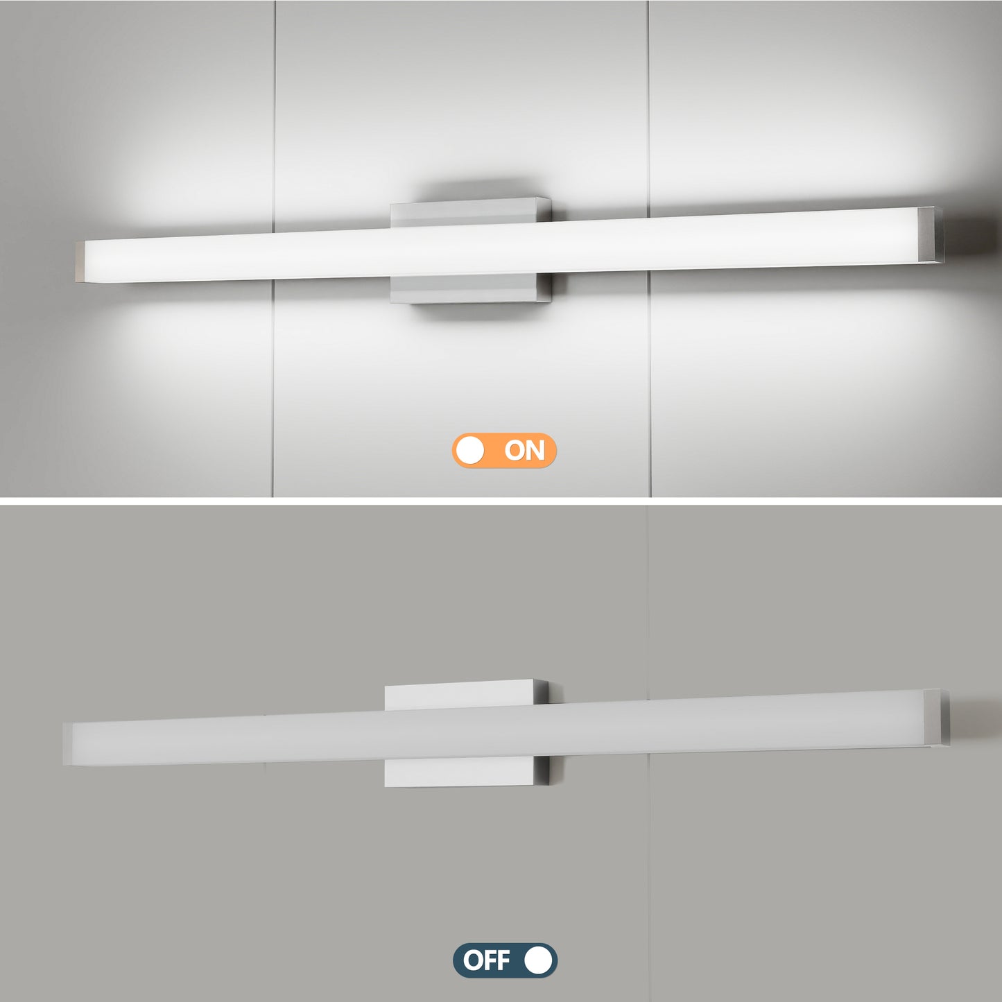 Brushed Nickel LED Bathroom Vanity Light - 41 Inch, 24W