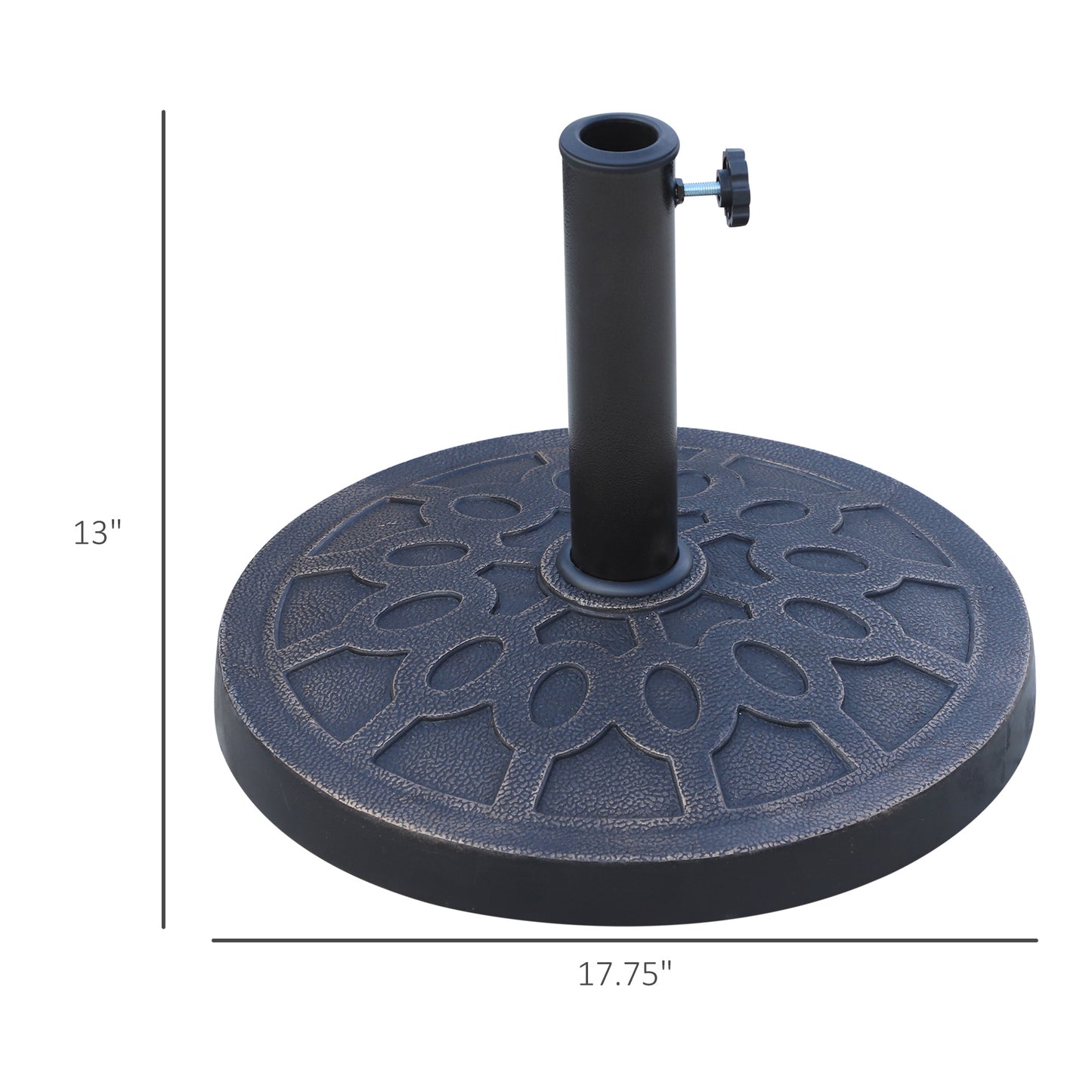 Round Resin Umbrella Base Stand - Decorative Bronze 26 lbs
