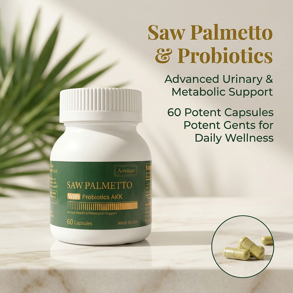 Saw Palmetto Extract & Probiotic Supplement - 60 Capsules for Daily Wellness