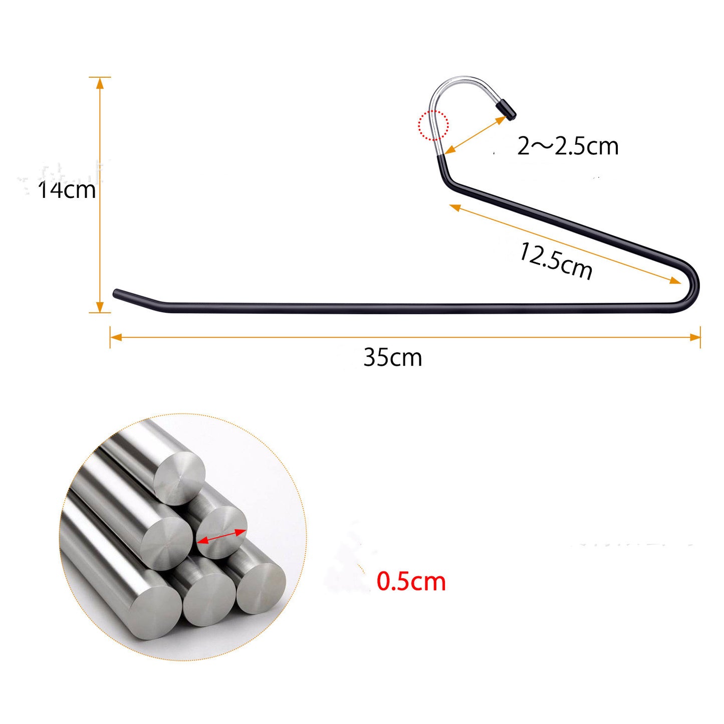 Z-Shaped Pants Clip for Wardrobe Storage - Black