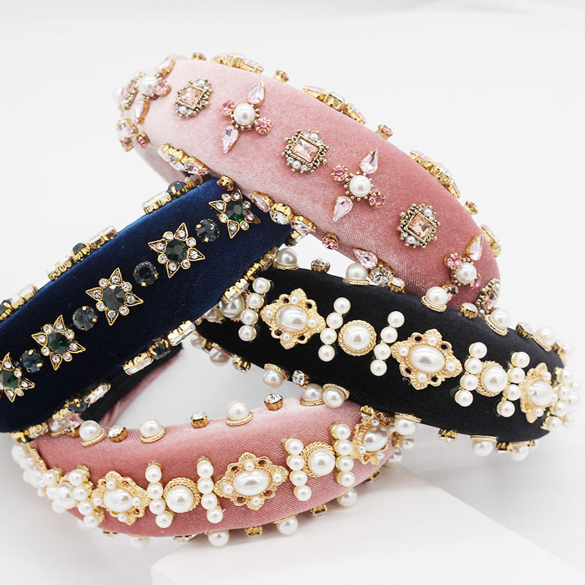 Rhinestone Flower Geometric Headband