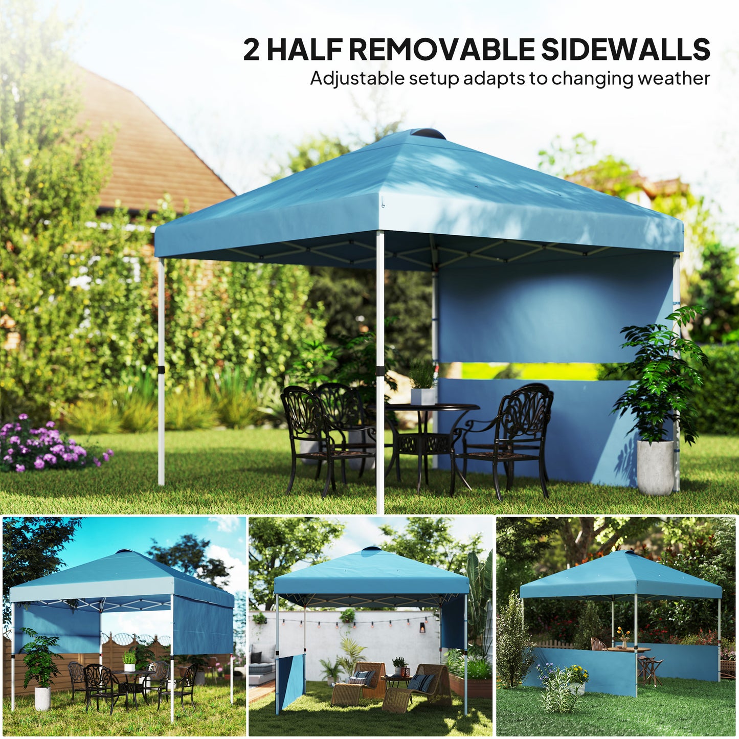 10x10 Pop-Up Canopy Tent with UV50+ Protection & Sidewalls