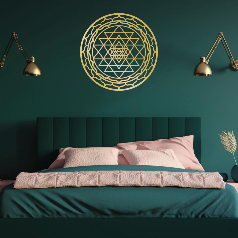Handcrafted Yantra Mandala Metal Wall Art - Wrought Iron Decor