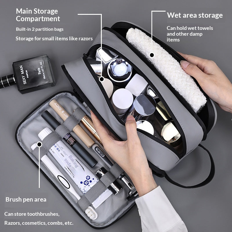 Large Capacity Men's Travel Toiletry Bag Waterproof Cosmetic Storage Organizer