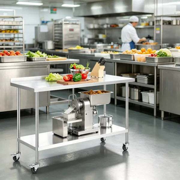 Adjustable Stainless Steel Work Table - 24 x 60 Inch