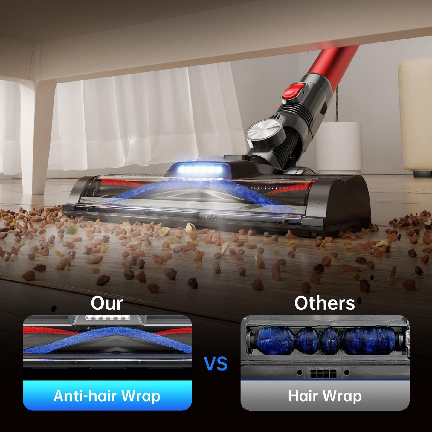 8-in-1 Cordless Vacuum Cleaner with Powerful Suction & Long Battery Life