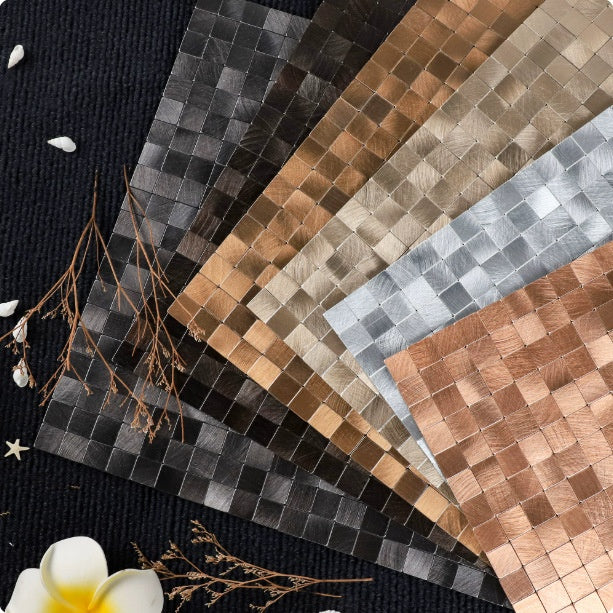 Self-Adhesive Mosaic Tile Wall Panels - Aluminum Plastic Background for Kitchen & Home Decor