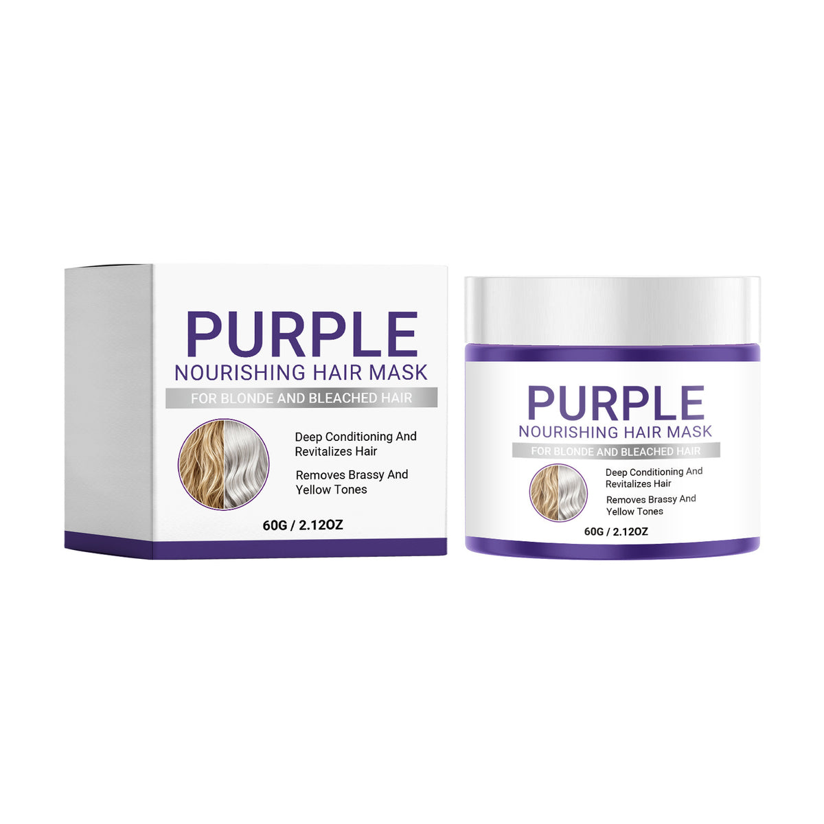 Purple Nourishing Hair Mask 60g for Deep Hair Repair & Moisturizing