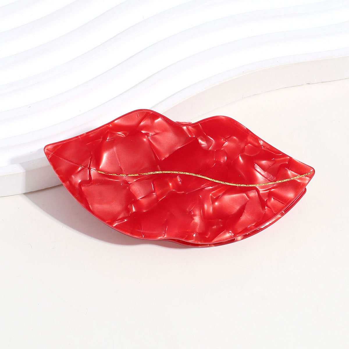 Acetate Hair Clip with Grip Lines - Multiple Colors