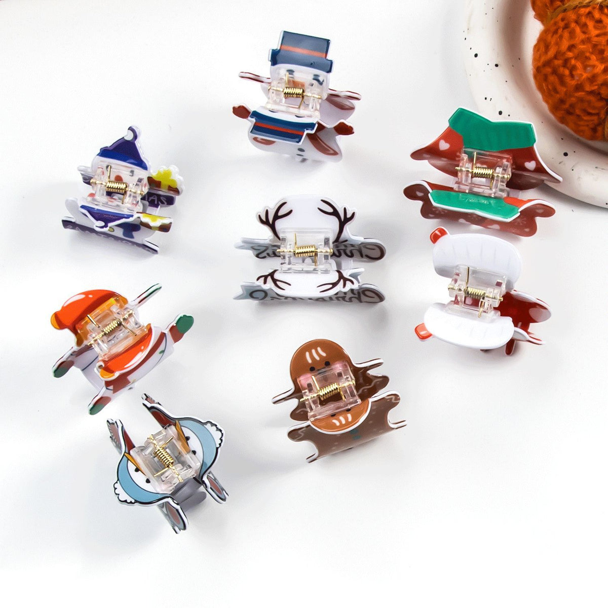 Christmas-Themed Hair Clips Snowman Cookie Hair Accessories for Women