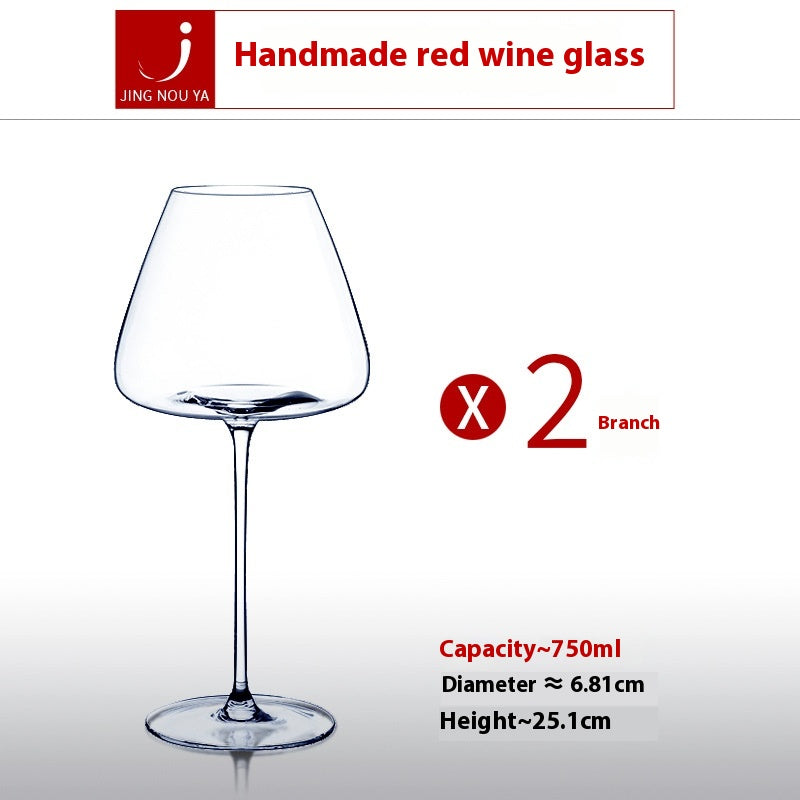 Crystal Red Wine Goblet Set 750ml Nordic Style Glassware - 2 Pieces