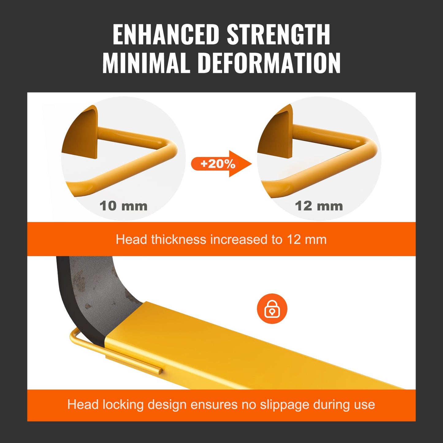 Heavy Duty Forklift Pallet Fork Extensions - 72 Inch Length, Yellow Steel