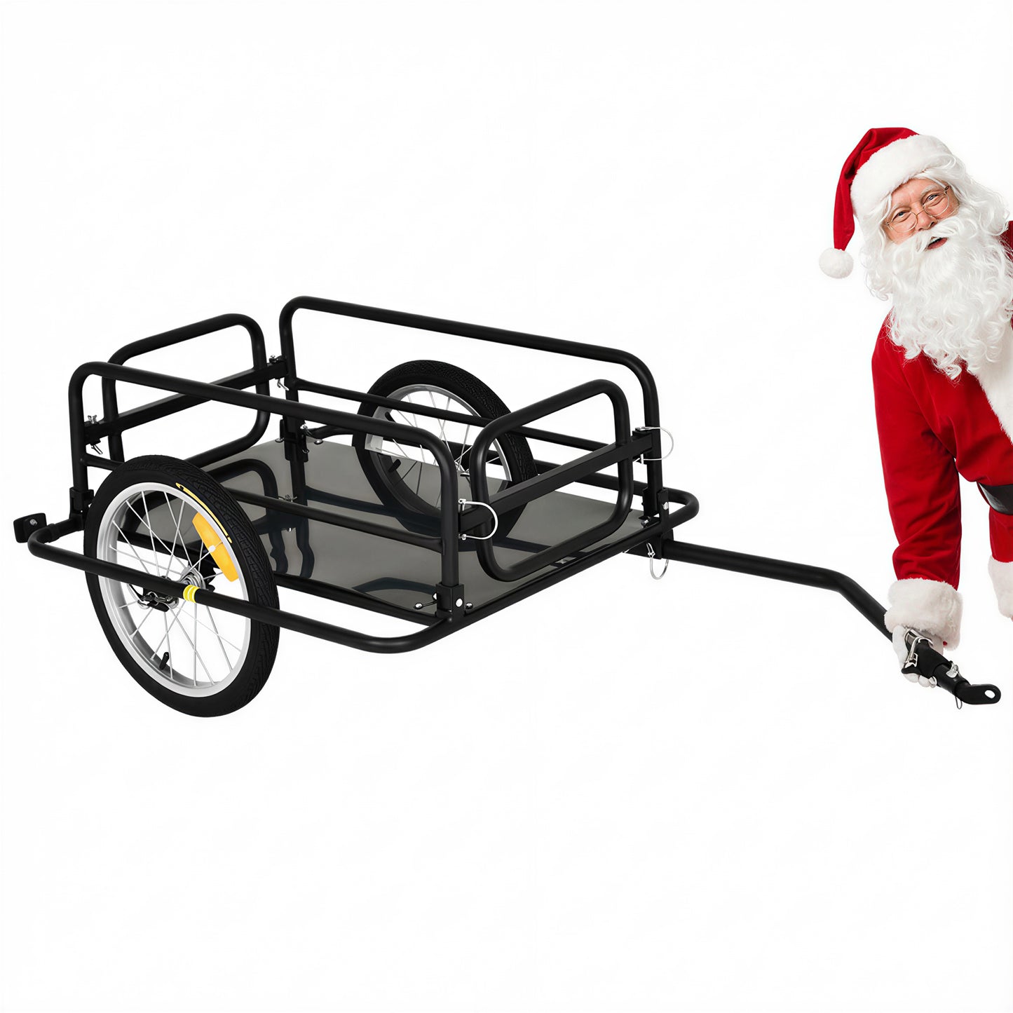 Foldable Bicycle Trailer with 16-Inch Tires - Heavy-Duty Design