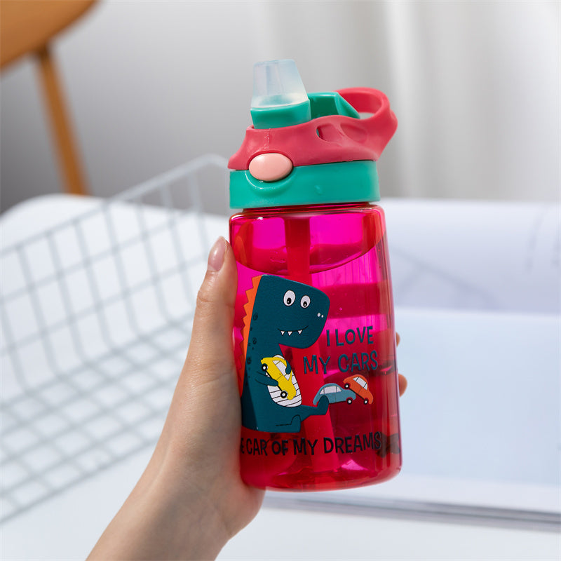 Children's Leak-proof Portable Plastic Straw Cup - Drop-proof, Reusable, Kids Drinkware