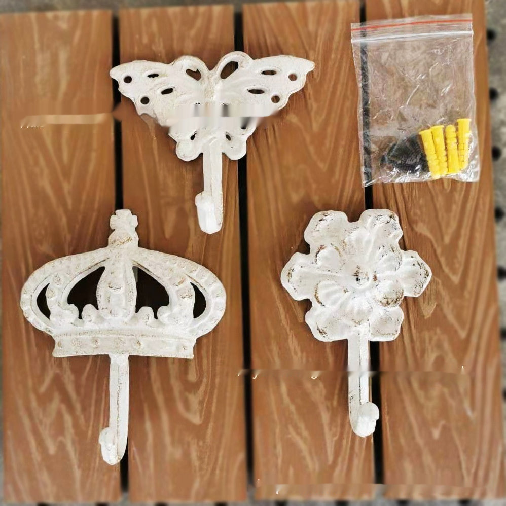 European Style Retro Metal Wall Hook Set Outdoor Garden Decor