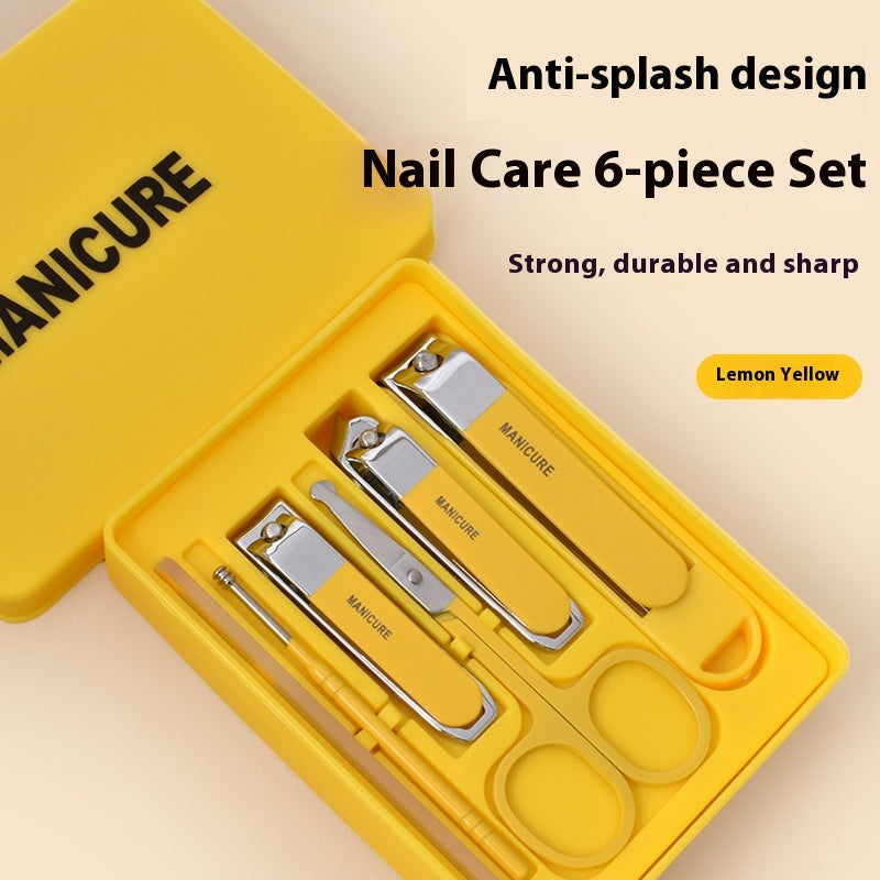 Nail Clippers Set 6 Pieces Anti-Splash Large Opening Manicure Tool