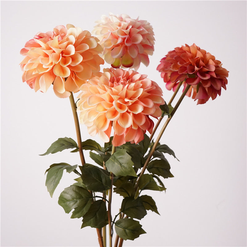 Double-Flowered Artificial Dahlia Flower for Wedding & Garden Decor