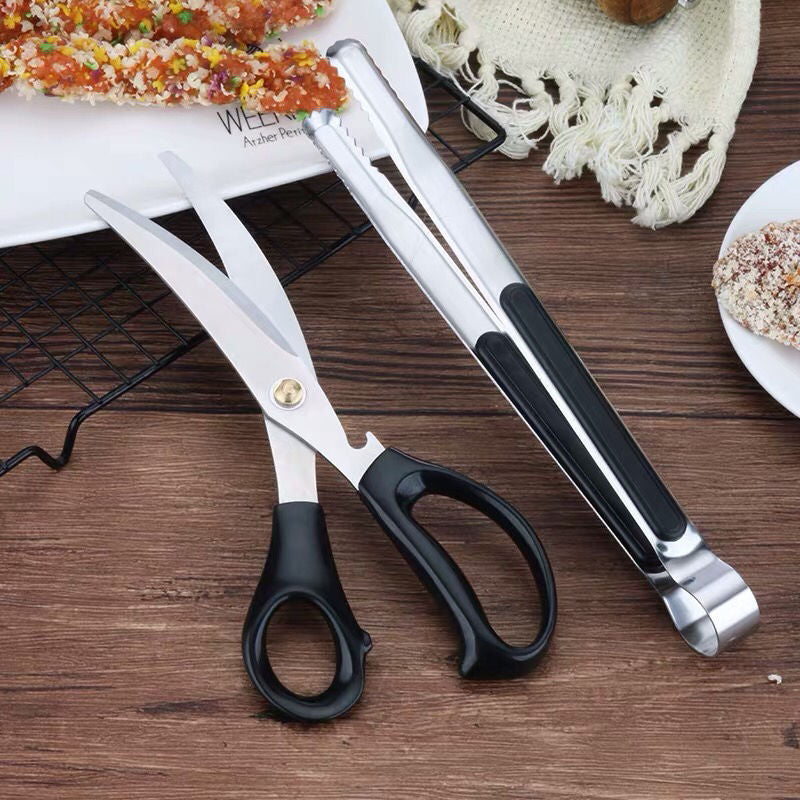 Korean BBQ Scissors Clip Tool Set - Stainless Steel Kitchen Accessories