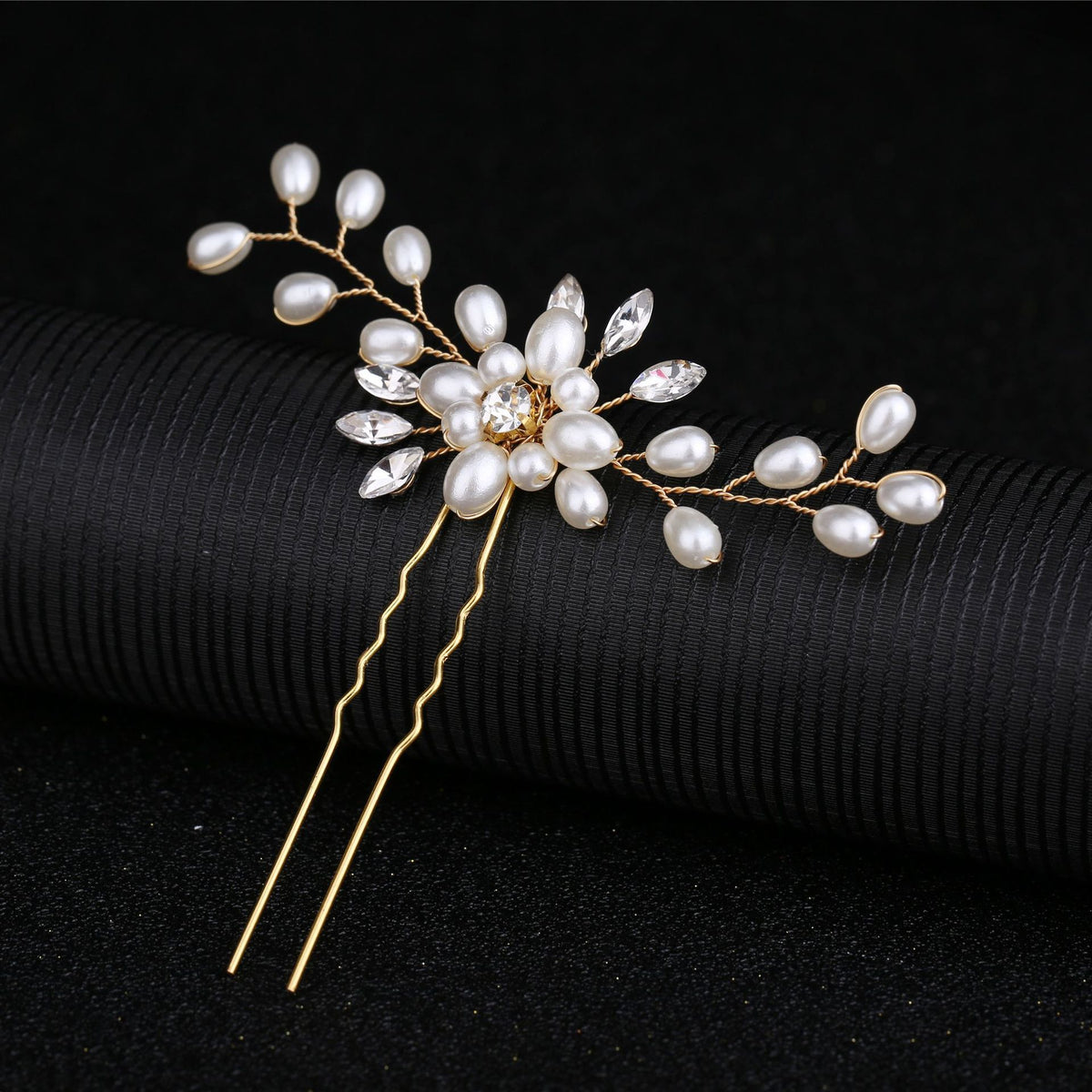 Elegant Handmade Pearl Crystal Hairpin for Bridal & Formal Hairstyles