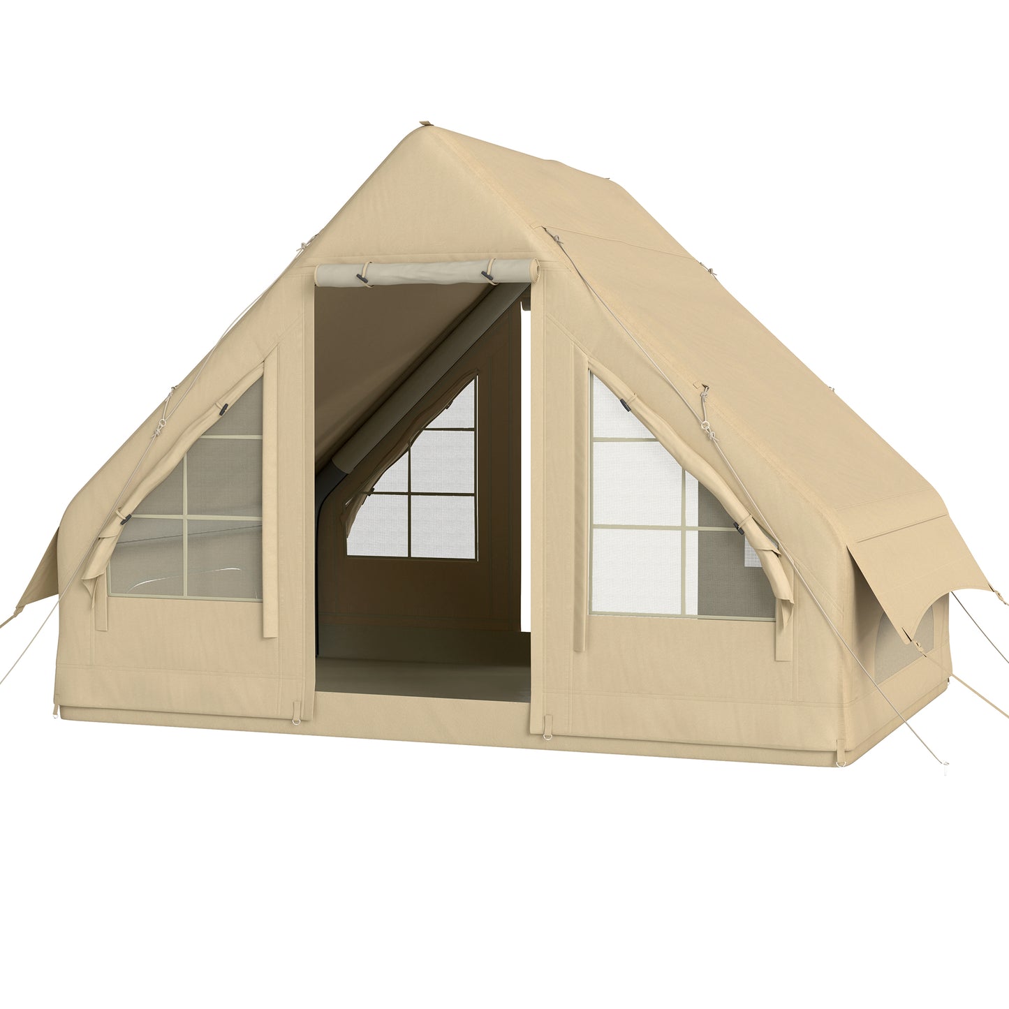 Inflatable Camping Tent with Hand Pump - 4 Season Waterproof Sand