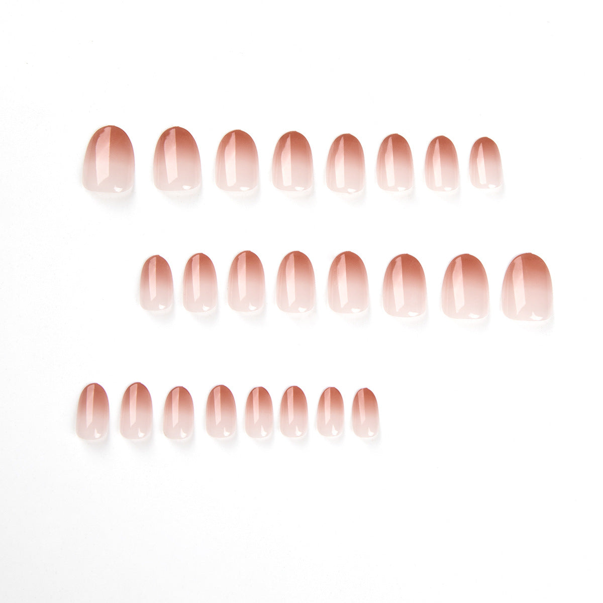 Color Gradient Nail Stickers - Removable Fake Nail Tips for Ladies, 24 Nails