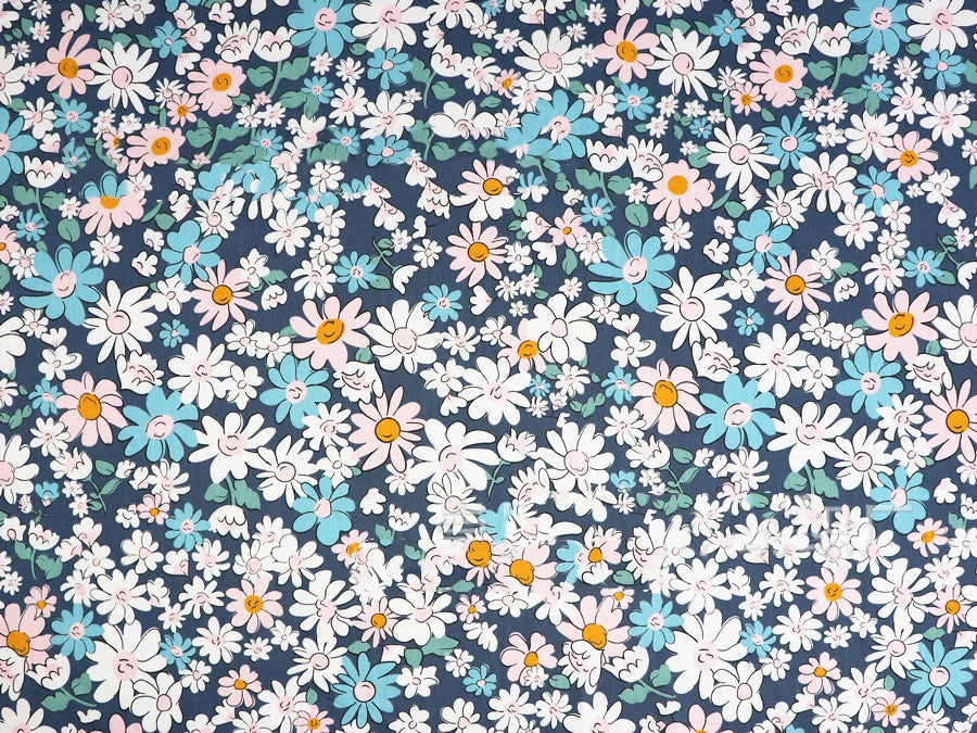 Small Floral Cotton Fabric - Water Printed Twill Material for Sewing, Bedding & Crafts