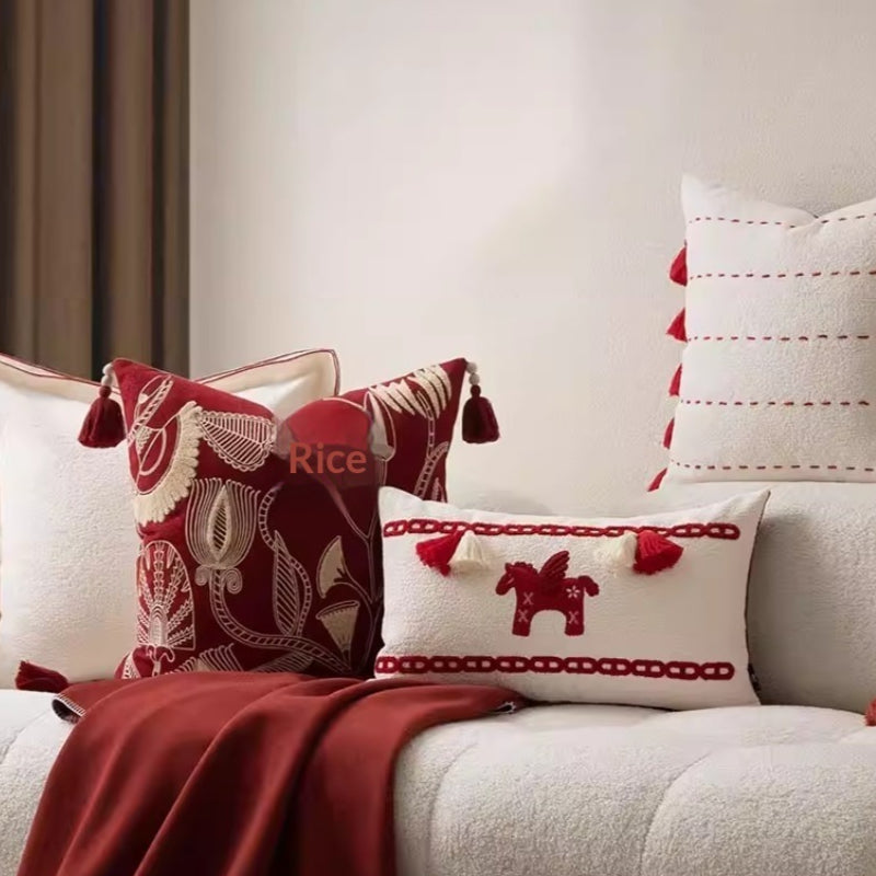 Festive Cushion Cover for Sofa and Living Room Decor - Multiple Styles & Sizes