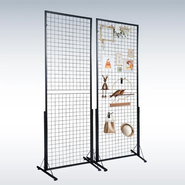67 X 24 In Grid Wall Panels, 2 Packs Wire Gridwall Display Racks