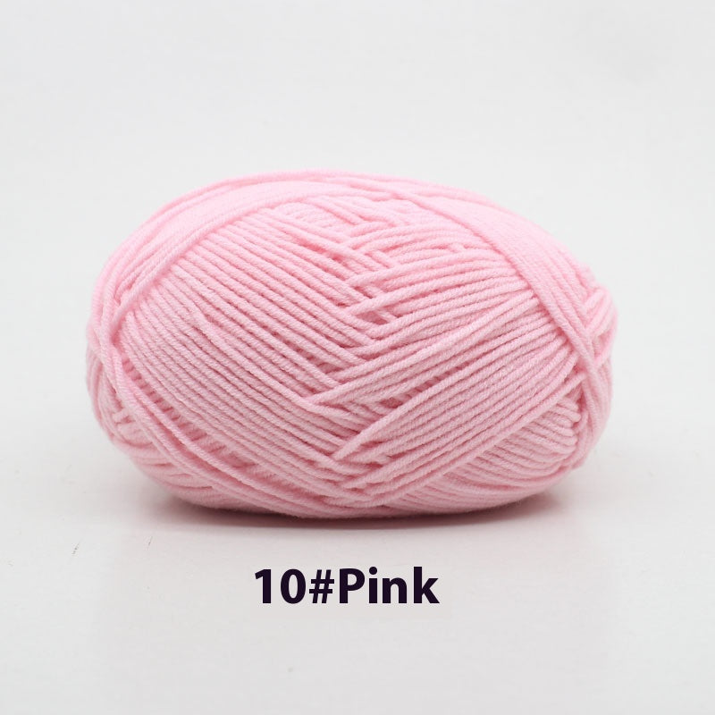 Four-Strand Milk Cotton Crochet Yarn Balls for Craft Projects - Multiple Colors