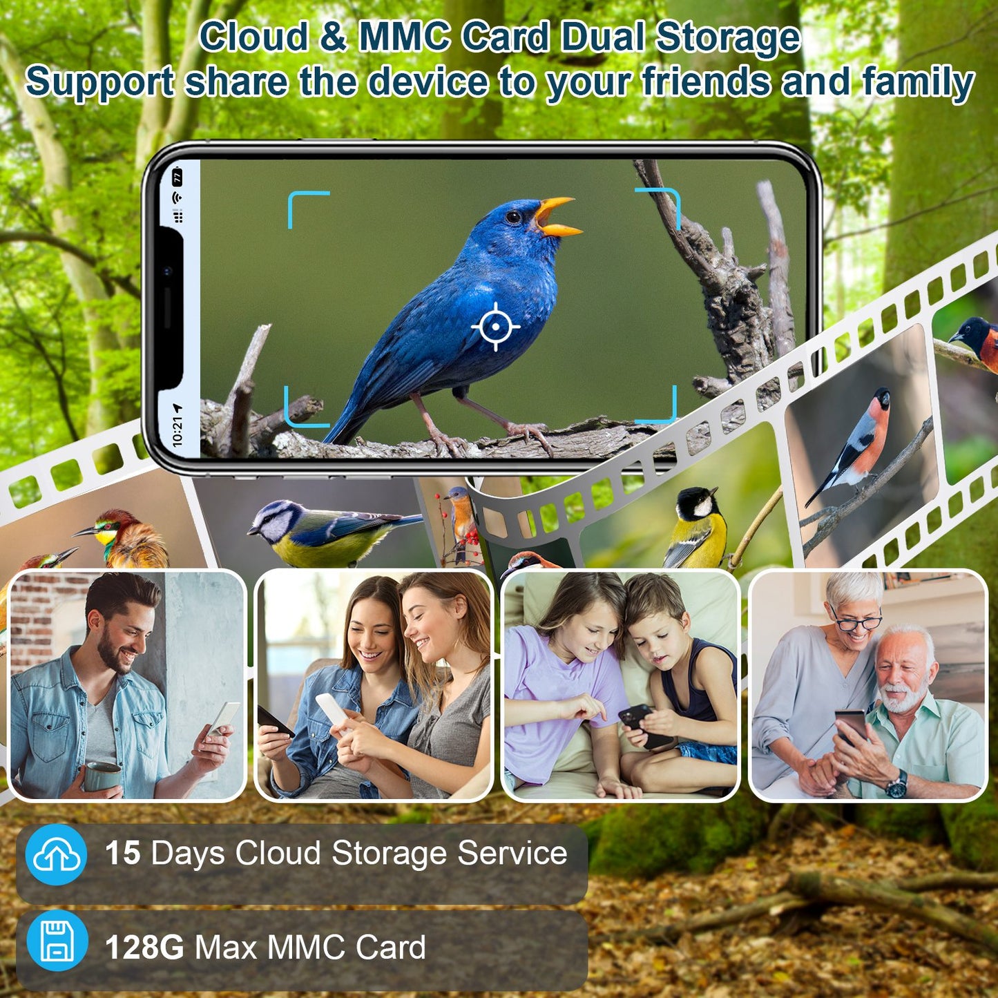 Wireless Bird Feeder with HD Camera Solar Power Night Vision App Control