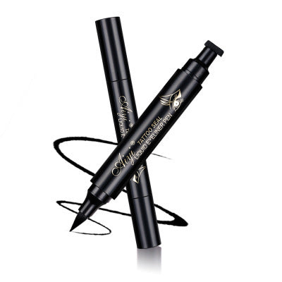 Double-Headed Triangle Seal Waterproof Liquid Eyeliner - Black