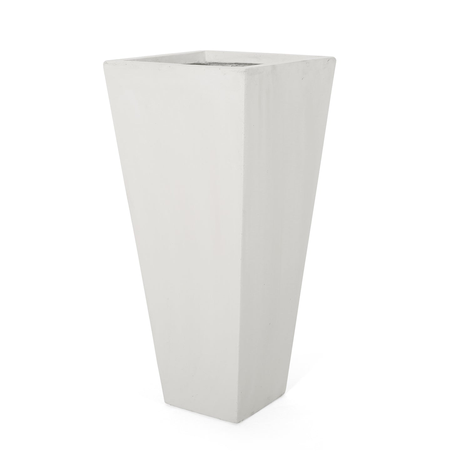 13 X 28.5 Outdoor Modern MGO Cast Stone Planter, White