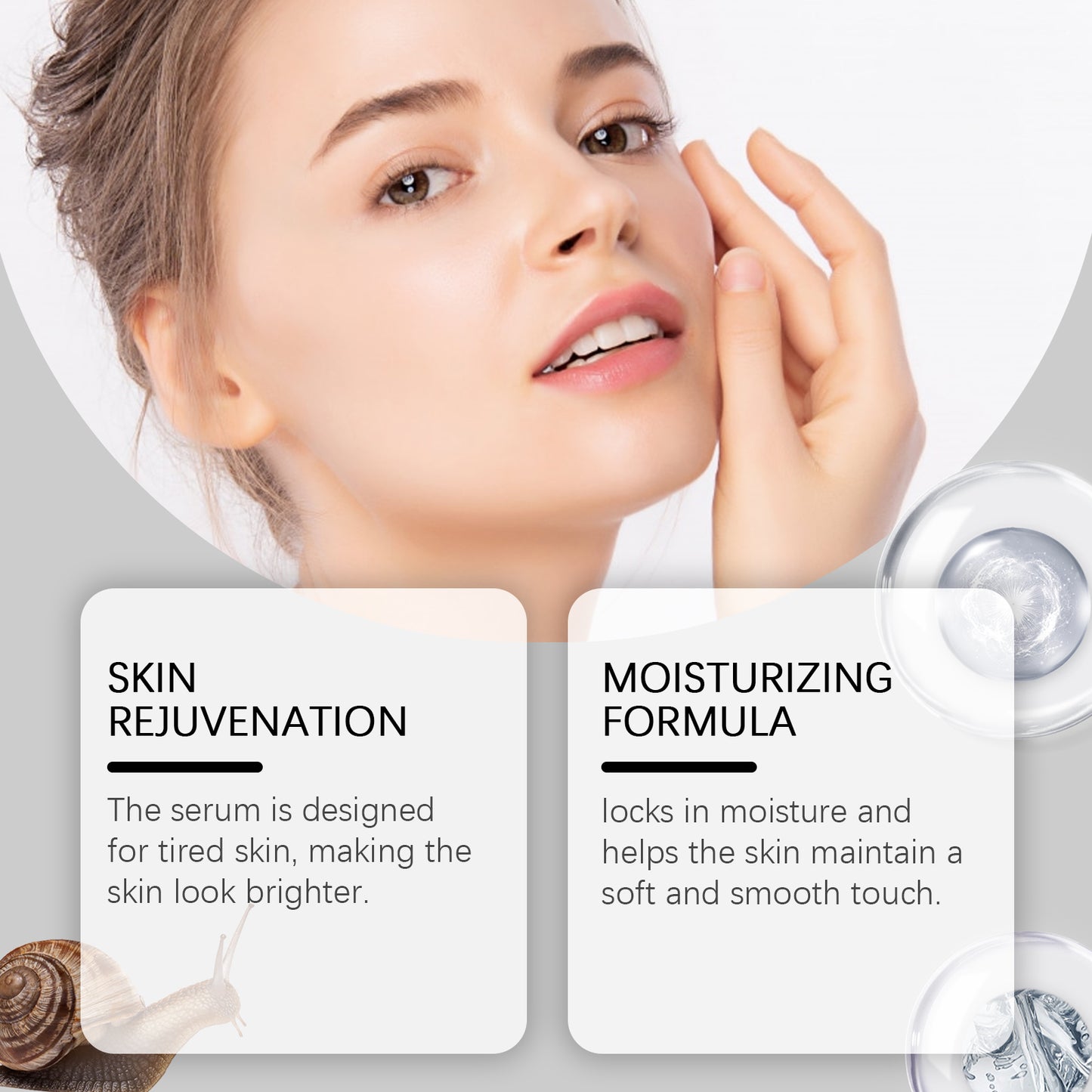 Snail Face Serum with Vitamin B5 & E - 30ml Hydrating Skin Care