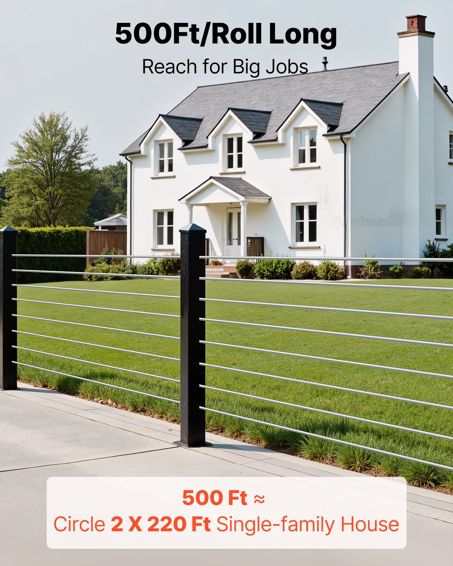1/8 Inch Stainless Steel Wire Rope 500 Ft for Deck Railing, Garden Trellis, Black