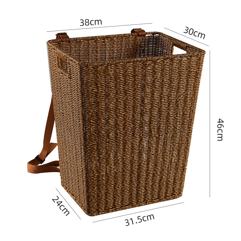 Portable Plastic Storage Basket - Bamboo-Woven Design for Home Organization