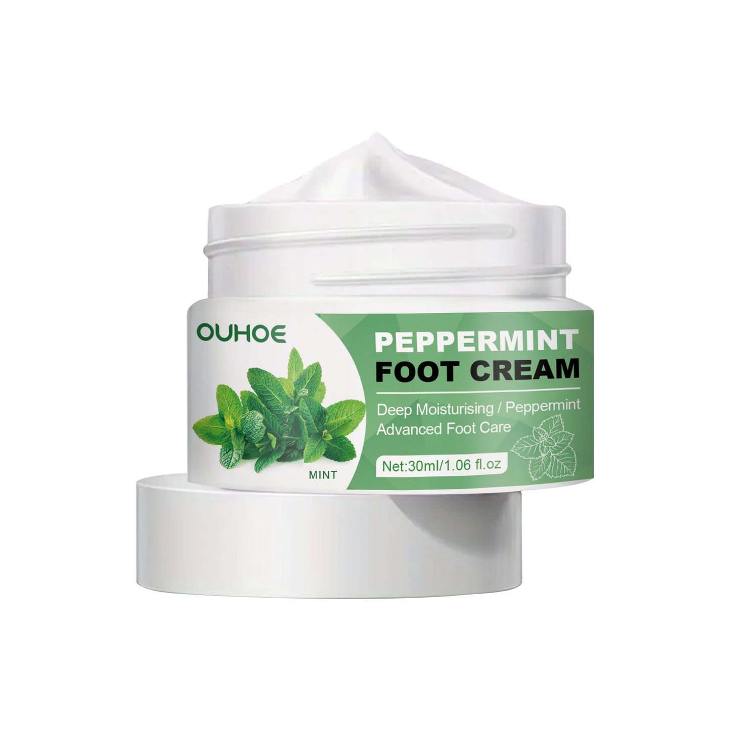 Peppermint Foot Cream for Cracked Heels - Moisturizing Foot Repair Balm