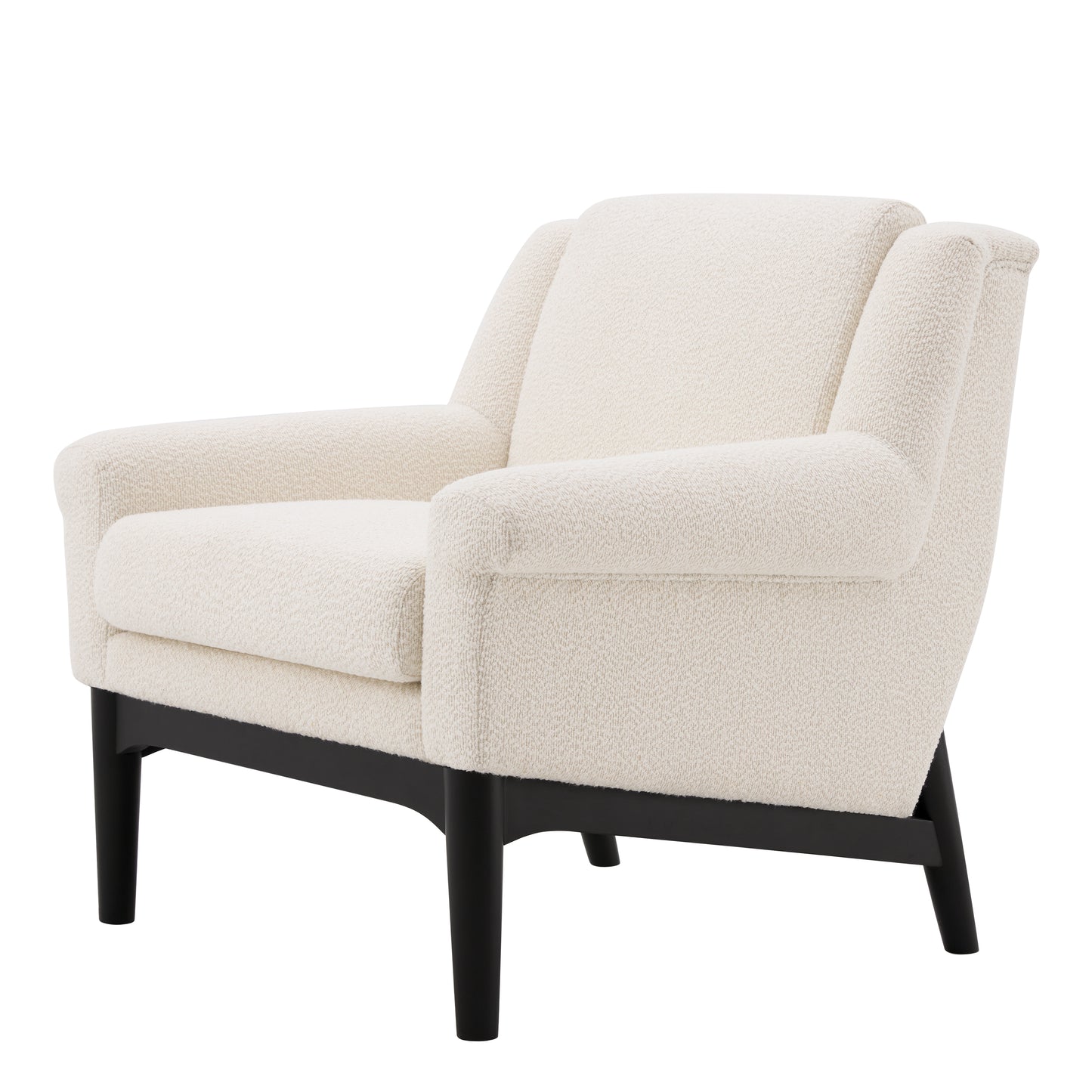 Beige Modern Accent Chair with Flared Arms - Upholstered Lounge Chair