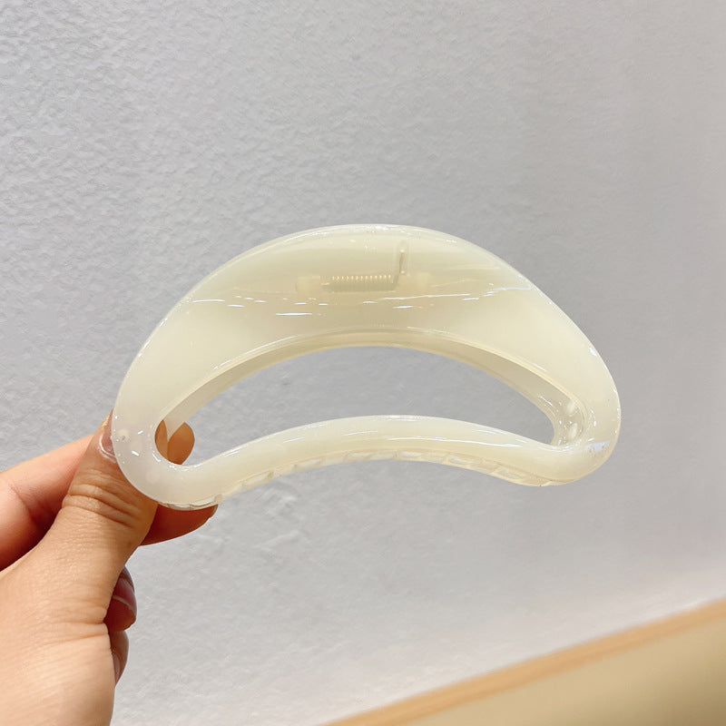 Large Hollow Jelly Crescent Hair Barrettes - Colorful Hair Accessories