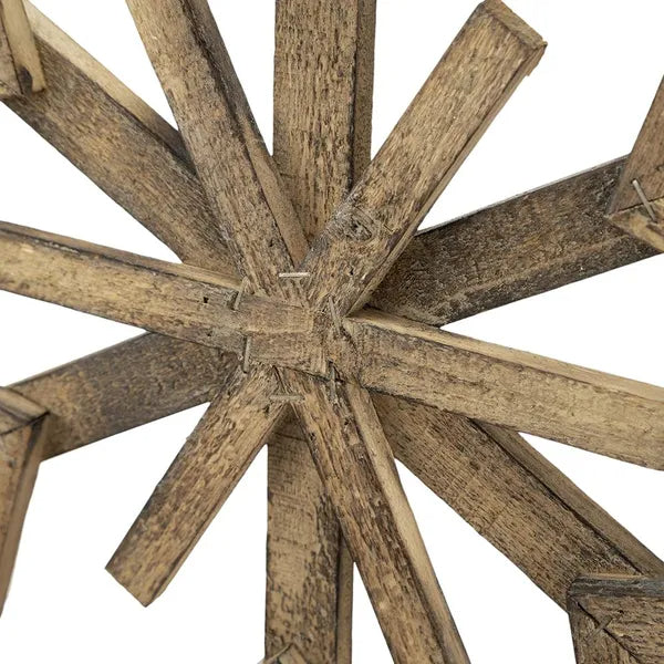 Large Fir Wood Snowflake Ornaments - Set of 2 for Holiday Decor