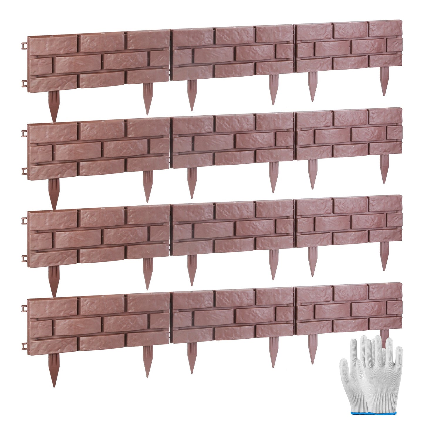 12PCS Flexible Stone Border Fence Edging for Garden Pathways