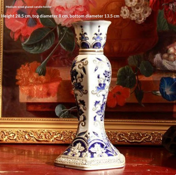 Ceramic Blue-and-White Porcelain Candle Holder - Multiple Sizes & Styles