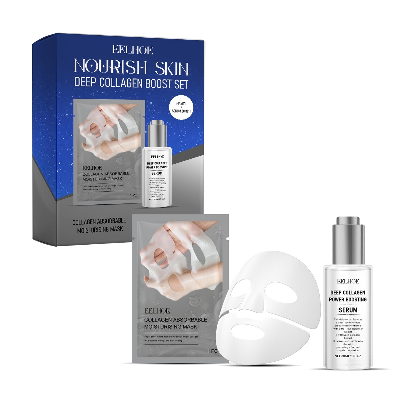 Deep Collagen Boost Set - Anti-Wrinkle Facial Care with Mask & Essence