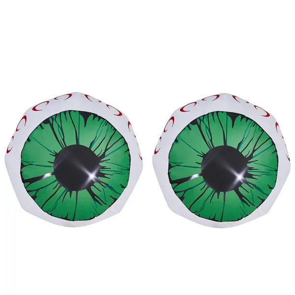3FT Inflatable Light-Up Green Eyes Decoration - 2 Pack