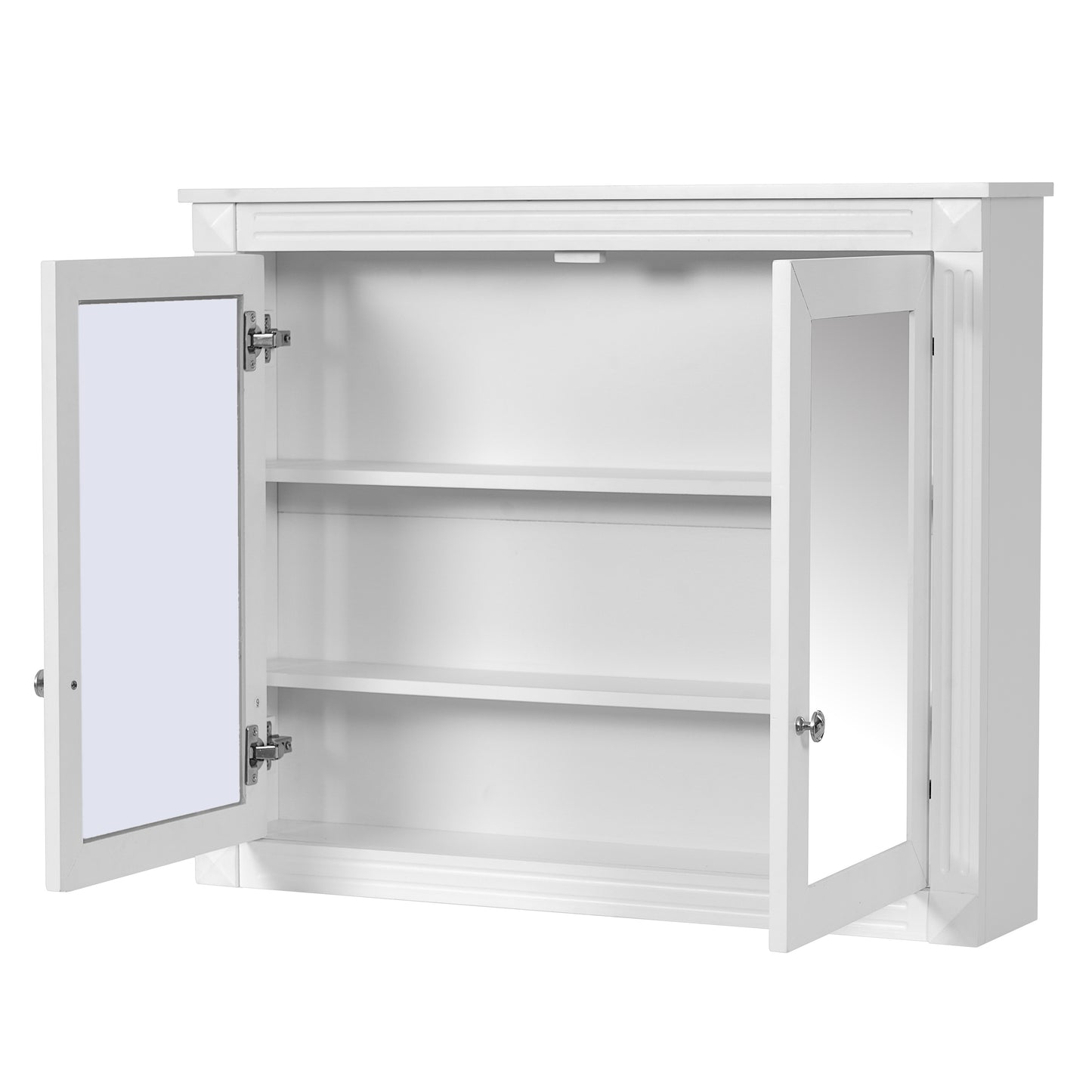 36'' x 28'' Wall Mounted Medicine Cabinet with Mirrors - White