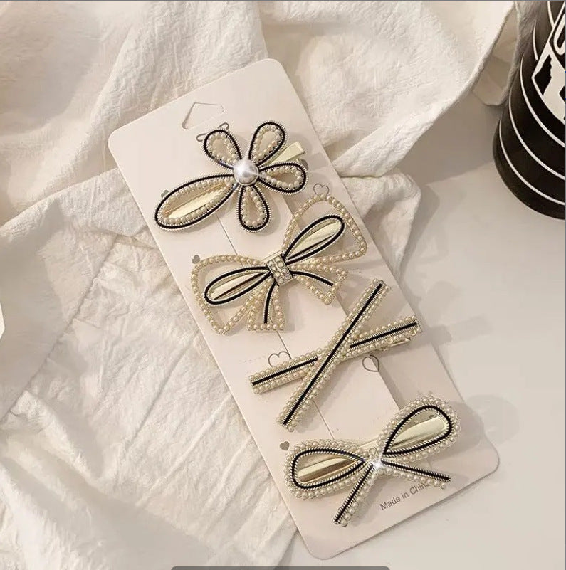 Women's Hair Clip Set - Fringe Side Barrettes in Multiple Colors & Styles