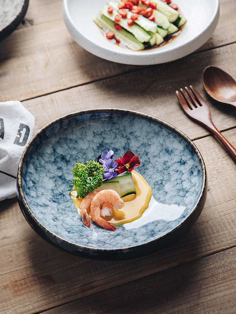 Ceramic Salad Bowl 8-Inch Special-Shaped Tableware for Dining & Entertaining