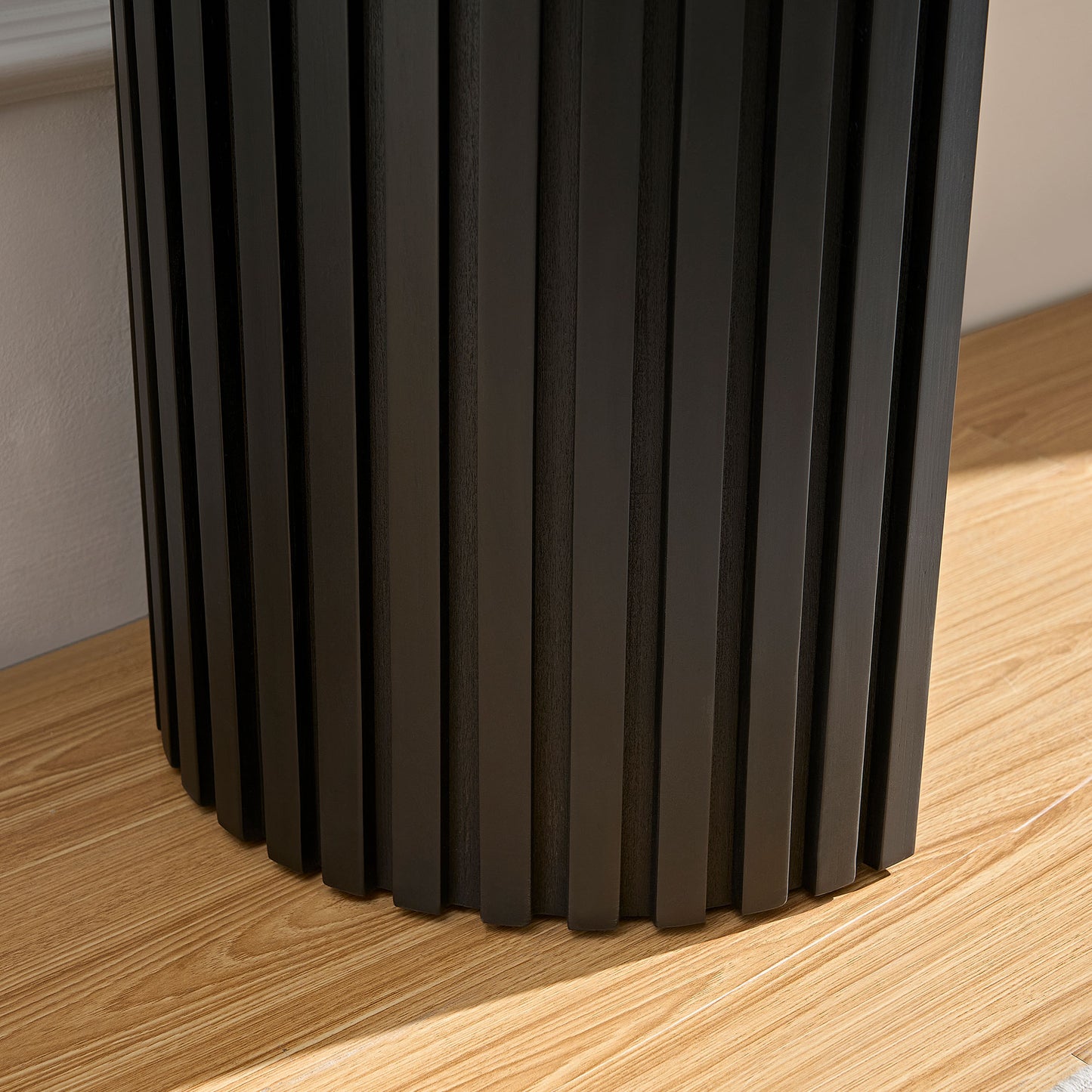 Modern Console Table with Drawer - 59.05'' Black Vertical Stripe Design